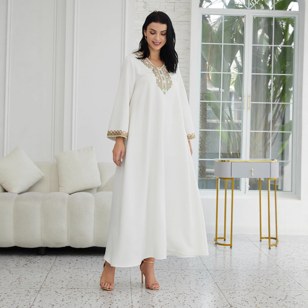 Women's Wear Fashion Stitching Lace Abaiya Robe