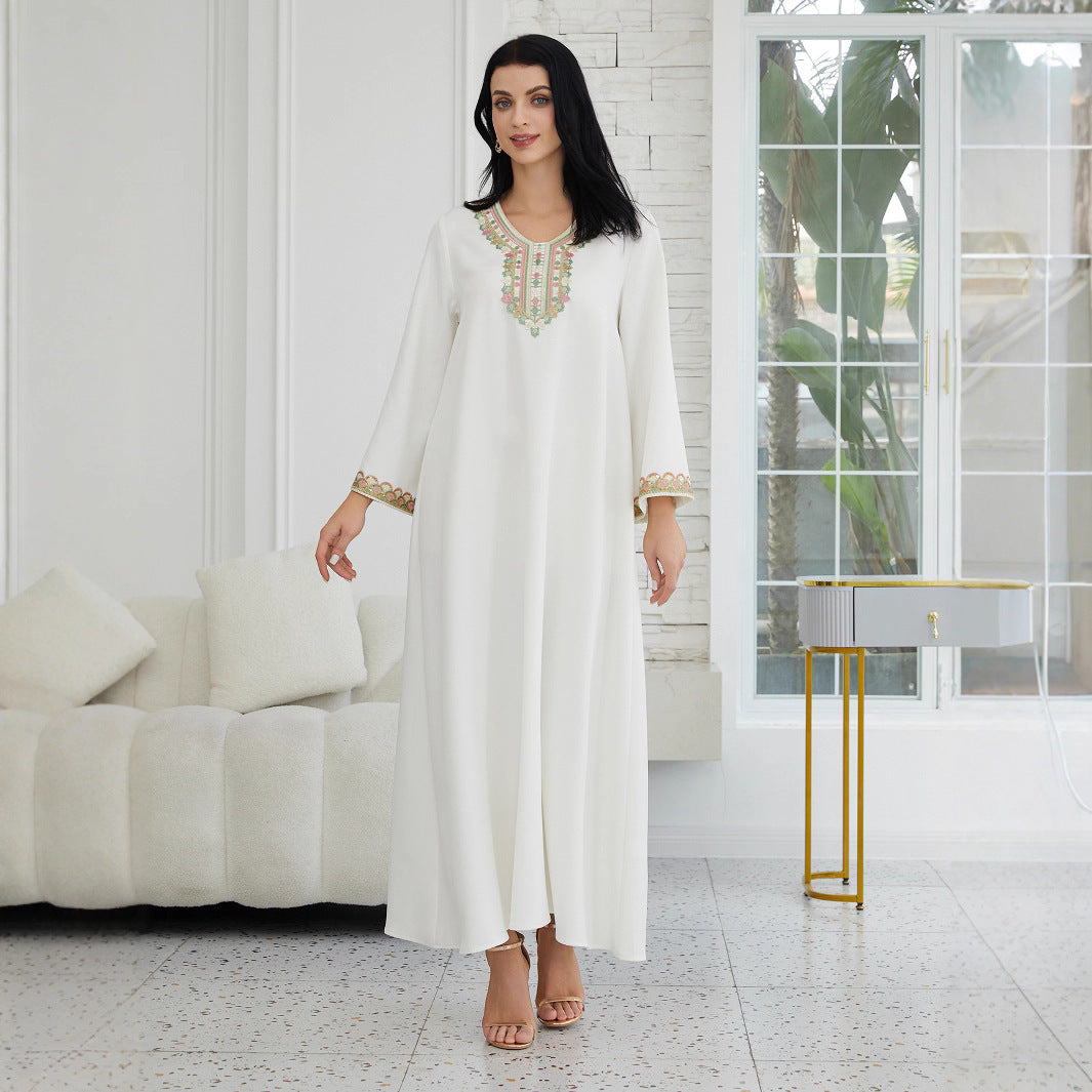 Women's Wear Fashion Stitching Lace Abaiya Robe