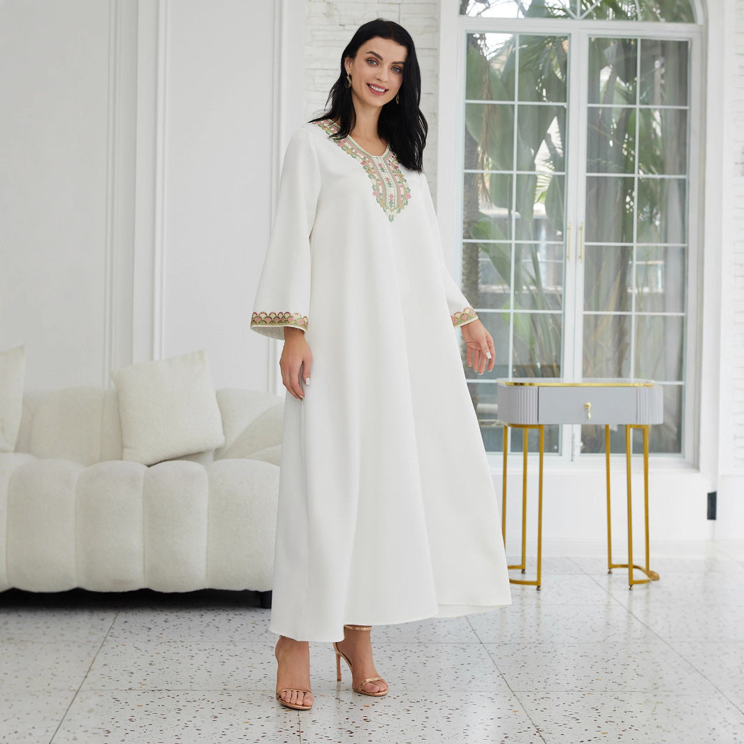 Women's Wear Fashion Stitching Lace Abaiya Robe